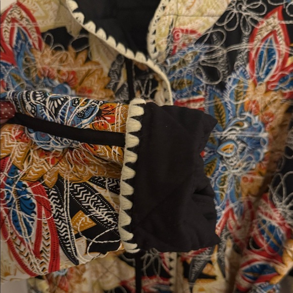 7 For All Mankind Black Floral Quilted Jacket - XS - Picture 5 of 12
